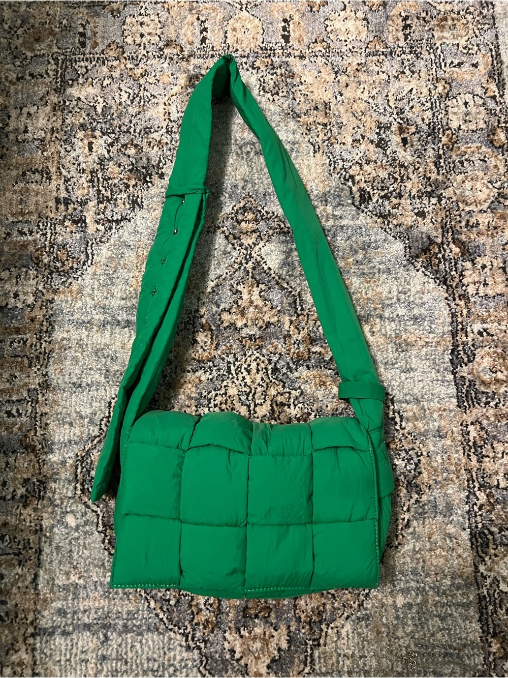 Green Quilted Shoulder Bag - Women's Crossbody
